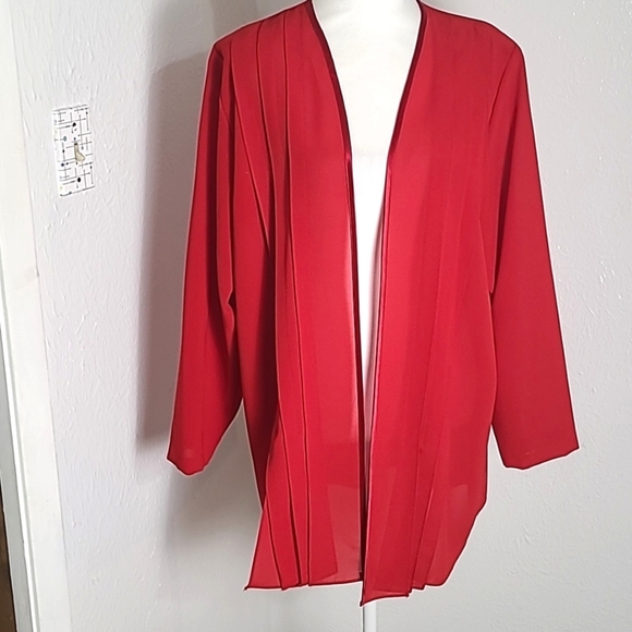 F.A.D. Vintage Red Longsleeve Cardigan Jacket, Size 1X - Picture 1 of 10